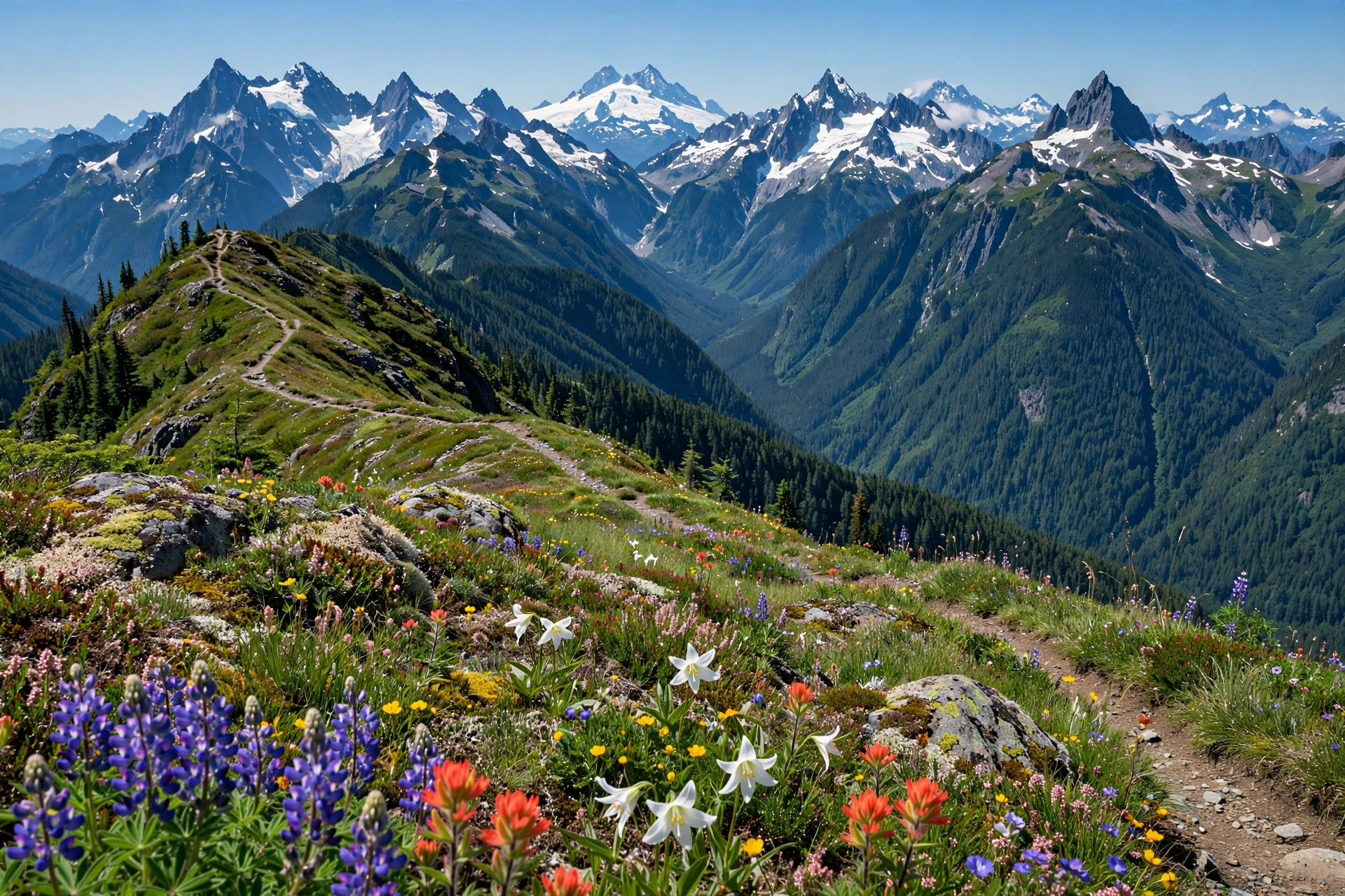Hurricane Ridge — the view south into the heart of the Olympics